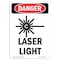 Signmission OSHA Danger Sign, Laser Light, 18in X 12in Aluminum, 12" W, 18" H, Portrait, Laser Light OS-DS-A-1218-V-1409 - alternate 1